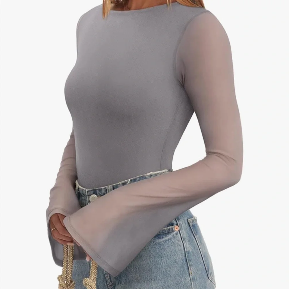 BRAND NEW | ReoRia Gray Long Sleeve Bodysuit | Size M 🩶 - Picture 4 of 8